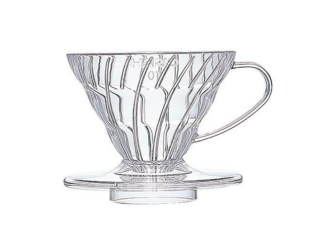 Hario V60 håndbrygg i klar plast.